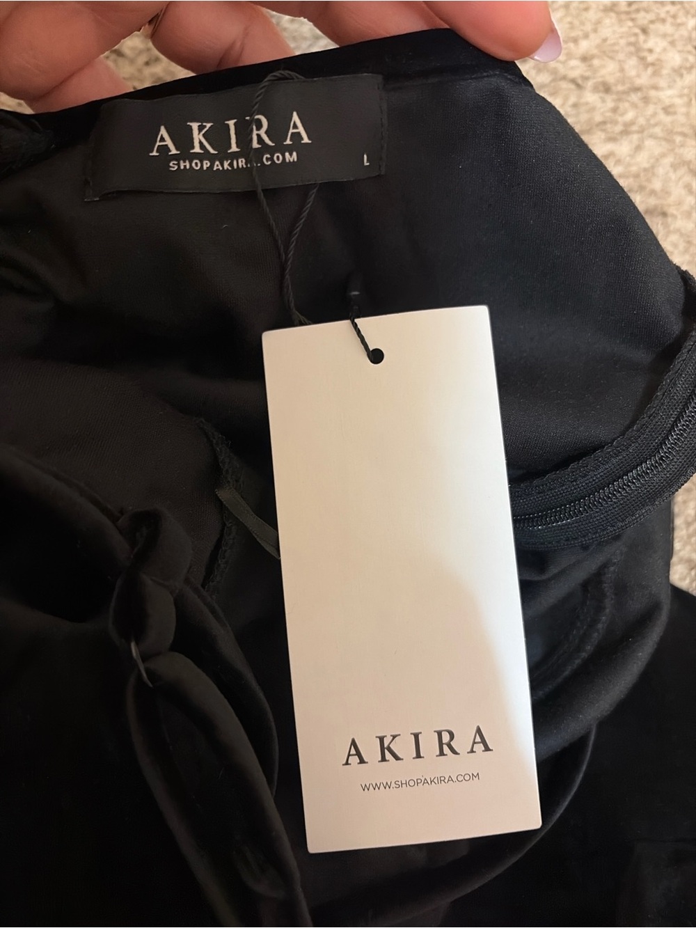 AKIRA Hey Girl Hey Velvet Jumpsuit Black Size L NWT Open Back Flare Pants - Picture 5 of 5